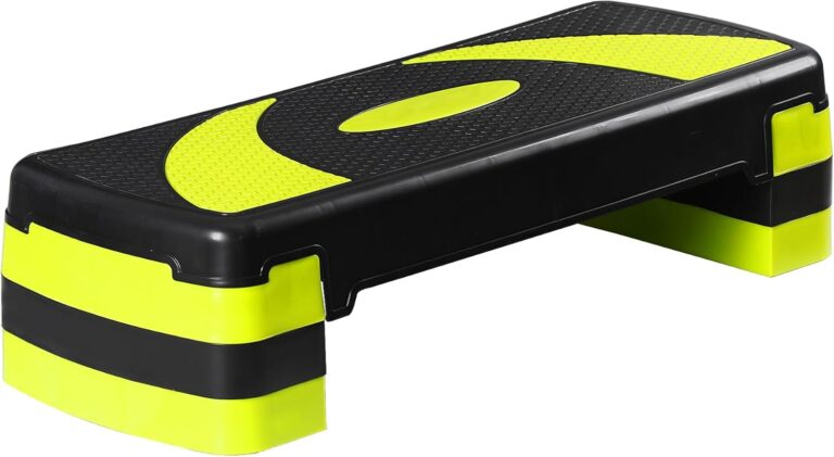 HomGarden 31″ Adjustable Workout Aerobic Stepper in Fitness & Exercise Step Platform Trainer Stepper w/Risers Adjust 4″-6”-8”